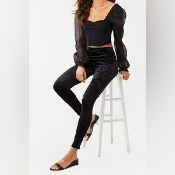 Forever 21 Crushed Velvet Leggings - Picture 1 of 5